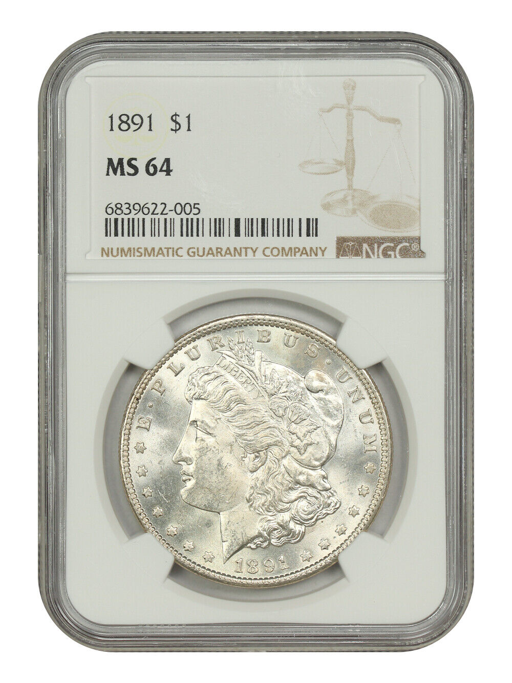 1891 $1 NGC MS64 - Morgan Dollar