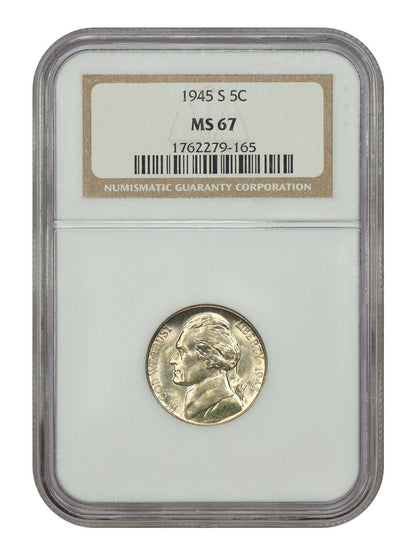 1945-S 5C NGC MS67 - Jefferson Nickel