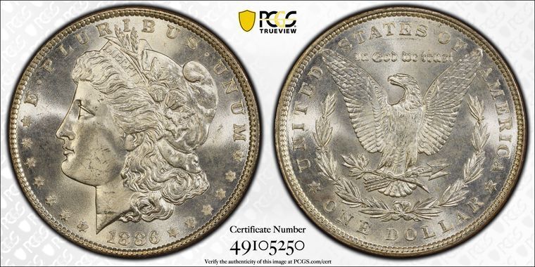 1886 $1 Morgan Dollar PCGS MS67+ (CAC)