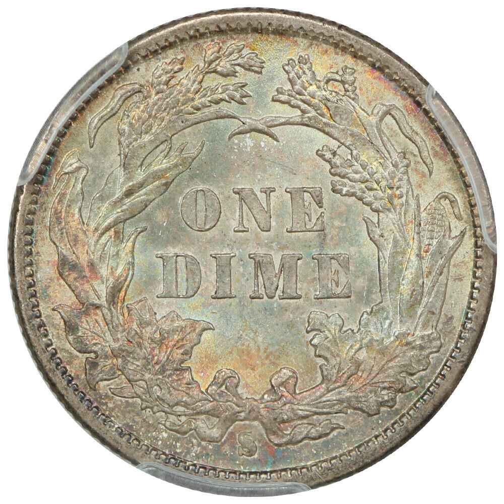 1886-S 10C CACG MS66 - Liberty Seated Dime - Gorgeous Toning!