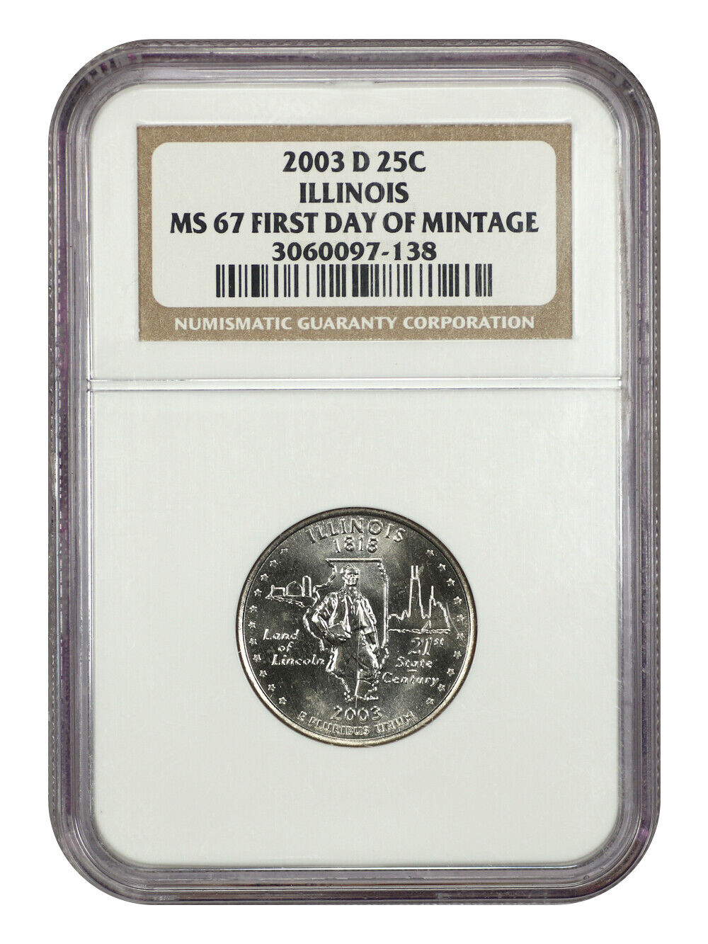 2003-D 25C Illinois NGC MS67 - Washington 50 States Quarters