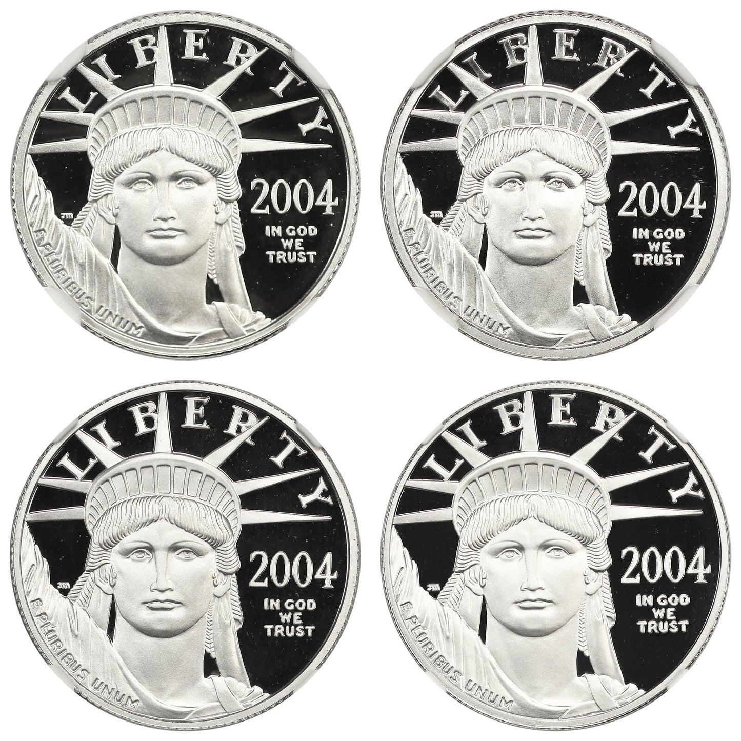 2004-W Platinum Statue of Liberty Set NGC PR70DCAM (4 Coins)