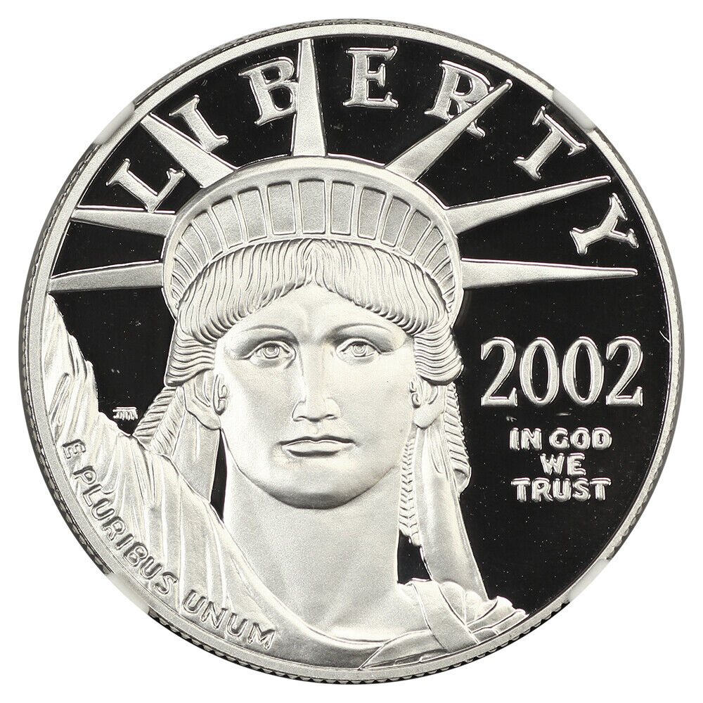 Mint Error: 2002-W $100 Statue of Liberty NGC PR69DCAM (Obverse Struck Thru)