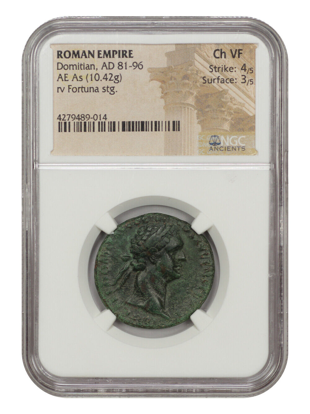 Ancient Roman: Domitian (AD 81-96) AE As NGC Choice VF