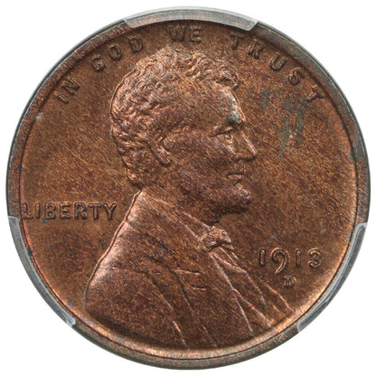 1913-D 1C PCGS MS63RB - Lincoln Cent (Wheat Reverse)