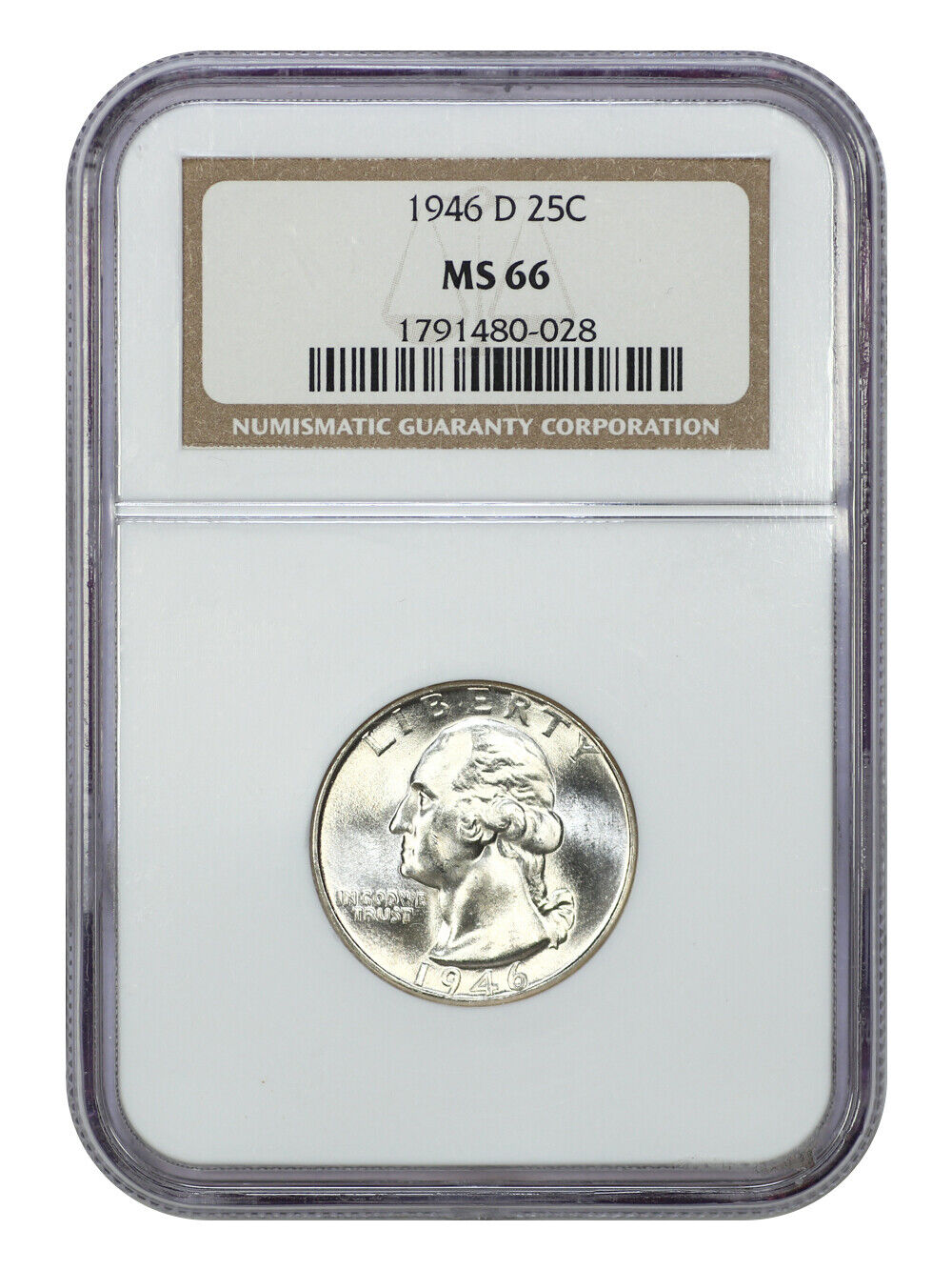 1946-D 25C NGC MS66 - Washington Quarter