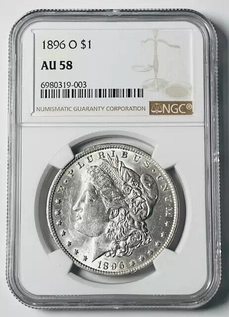 1896 O Morgan Silver Dollar NGC AU-58