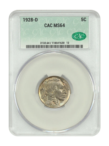 1928-D 5C CACG MS64 - Buffalo Nickel