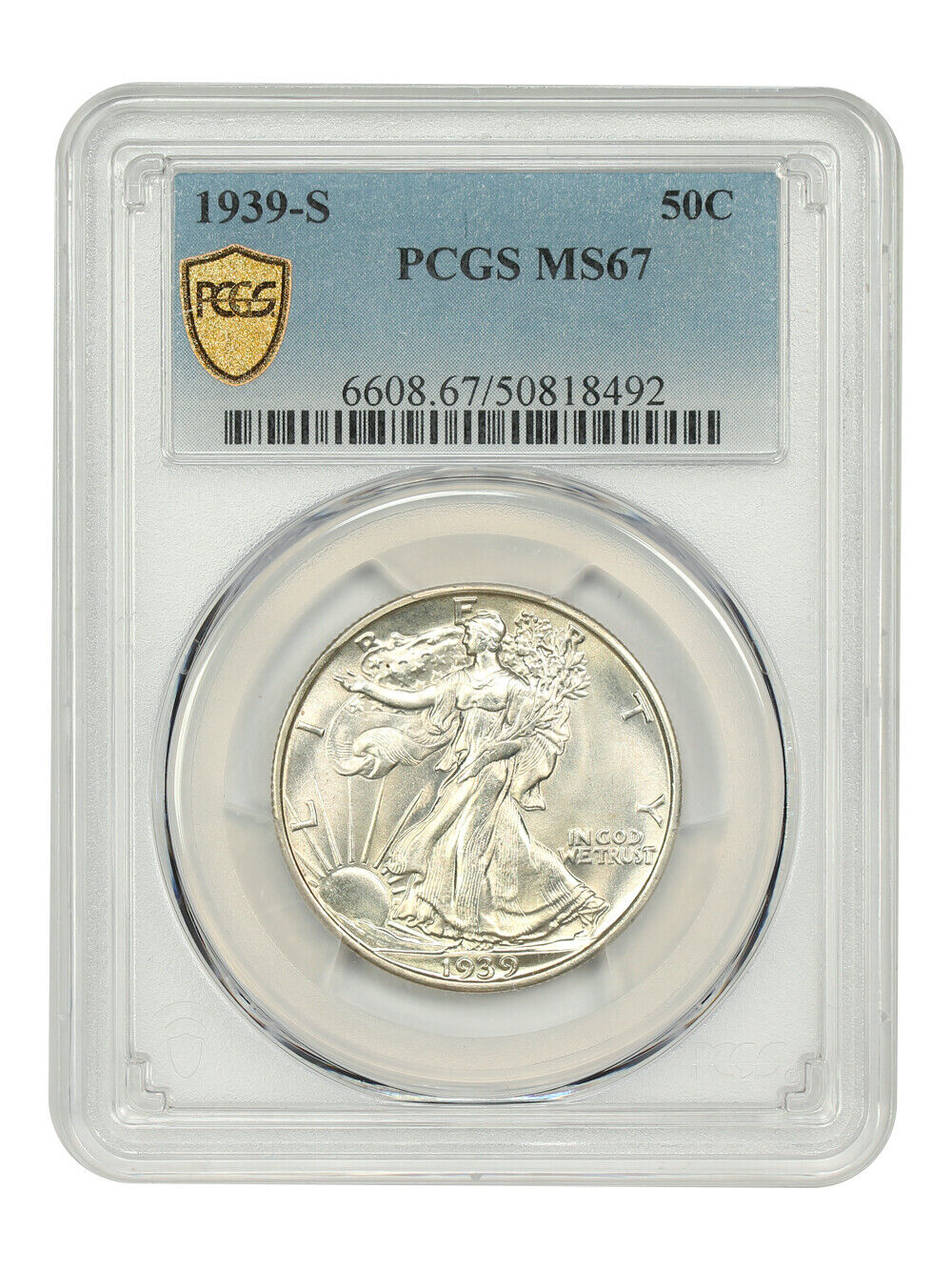 1939-S 50C PCGS MS67 - Walking Liberty Half Dollar - Spectacular Gem