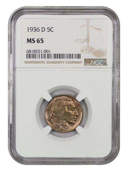 1936-D 5C NGC MS65