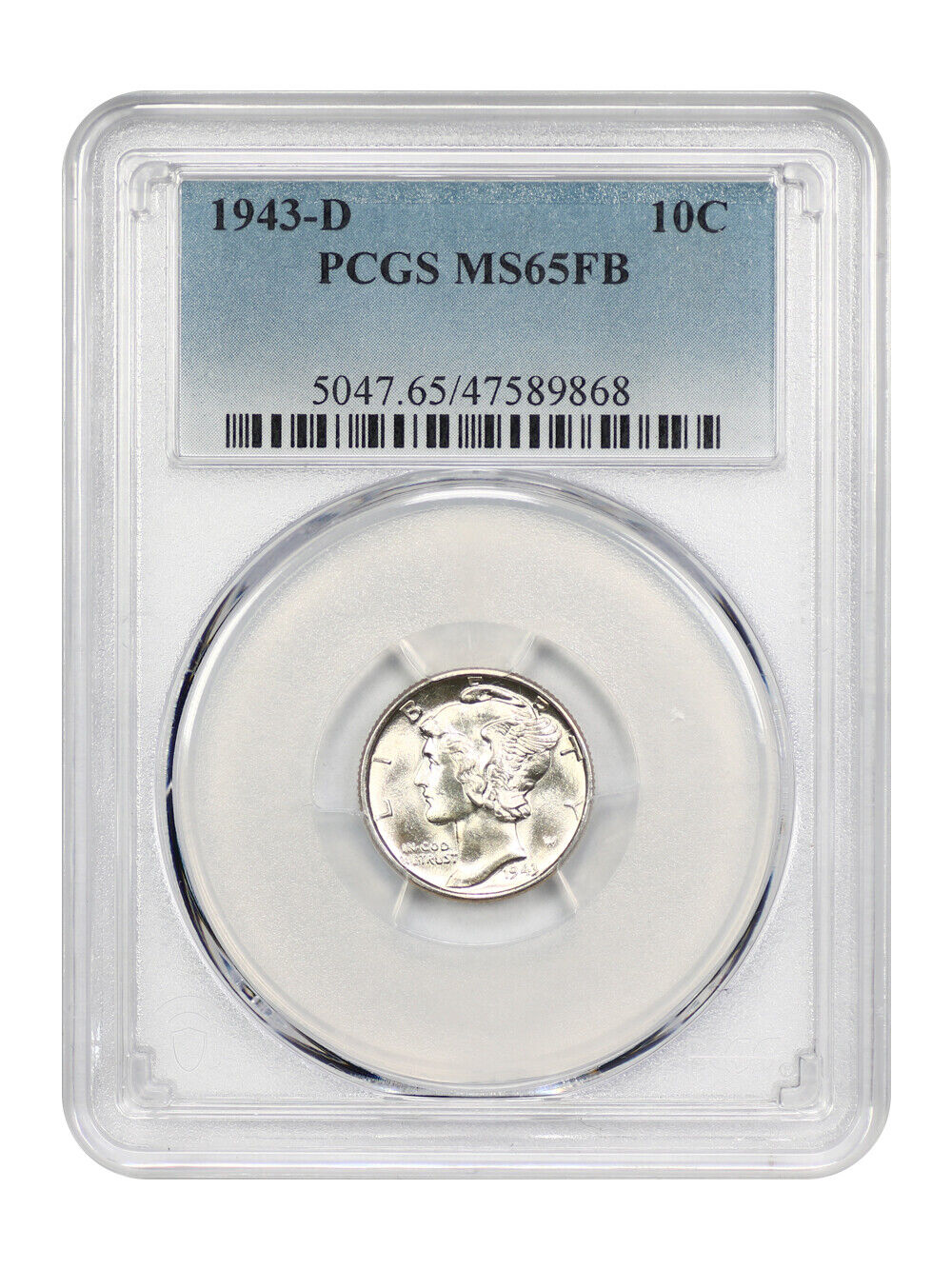 1943-D 10C PCGS MS65FB