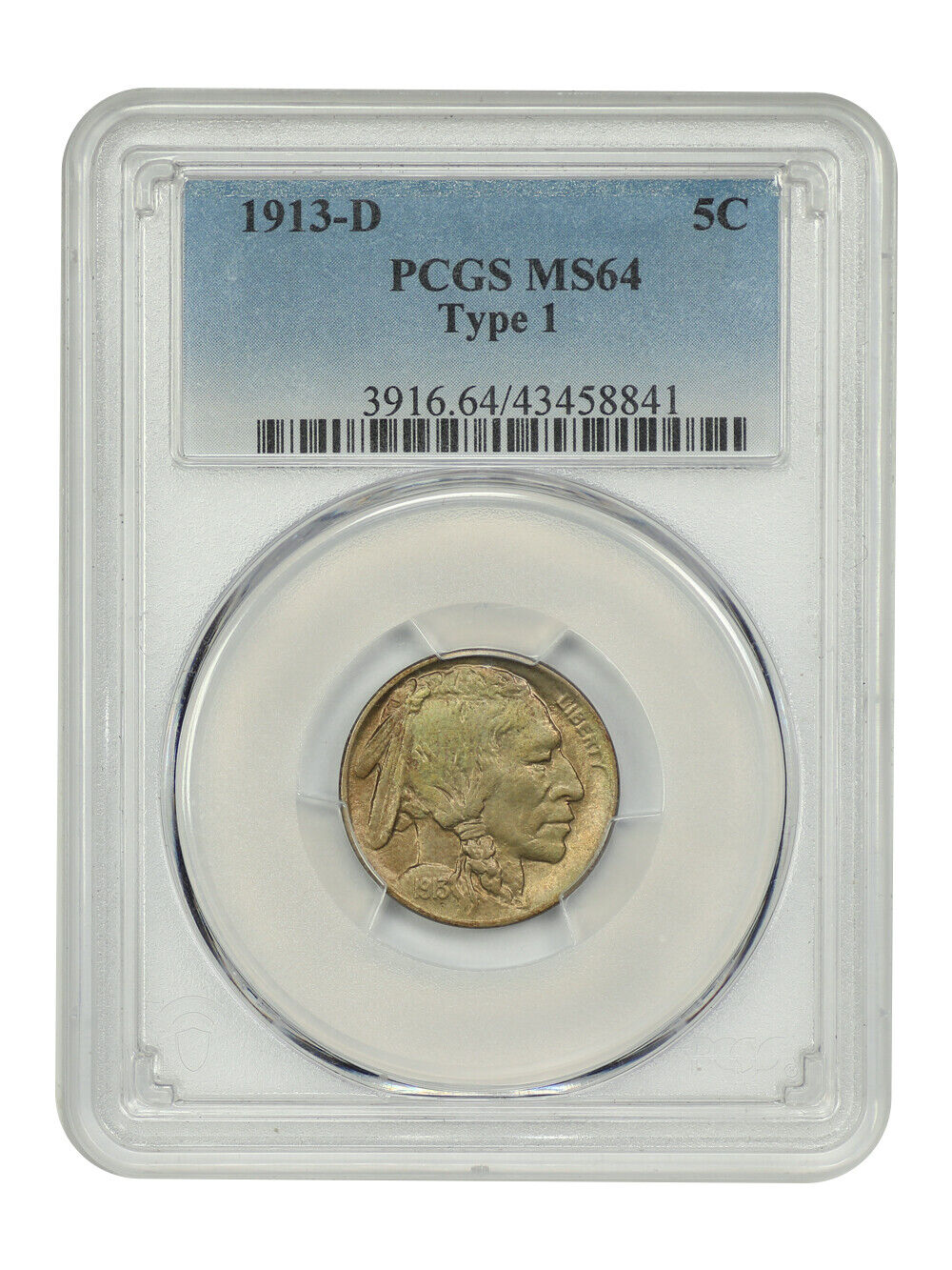 1913-D 5C Type 1 PCGS MS64 - Buffalo Nickel