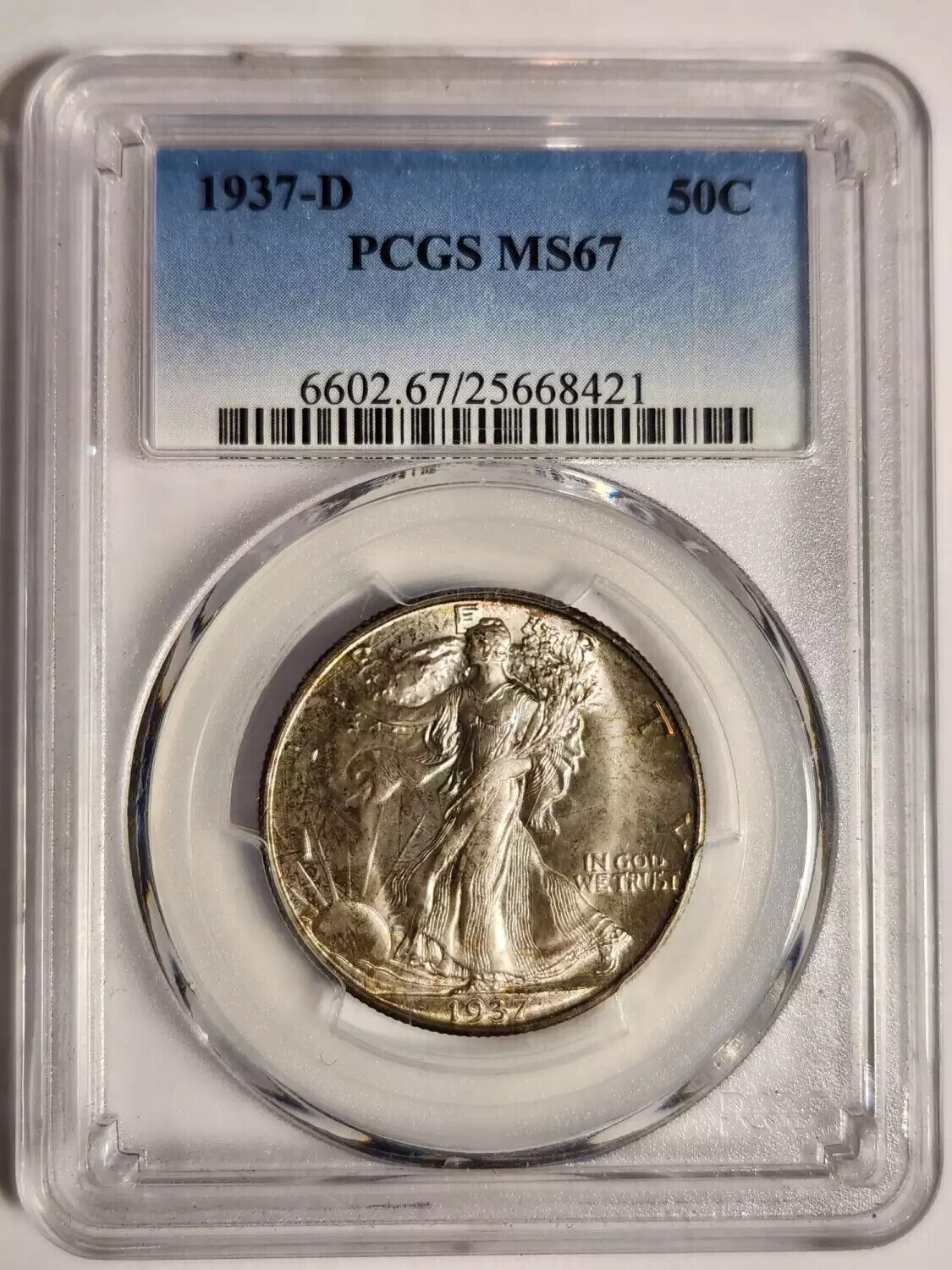 1937 D Walking Liberty Half Dollar PCGS MS-67