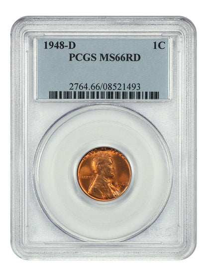 1948-D 1C PCGS MS66RD - Lincoln Cent (Wheat Reverse)