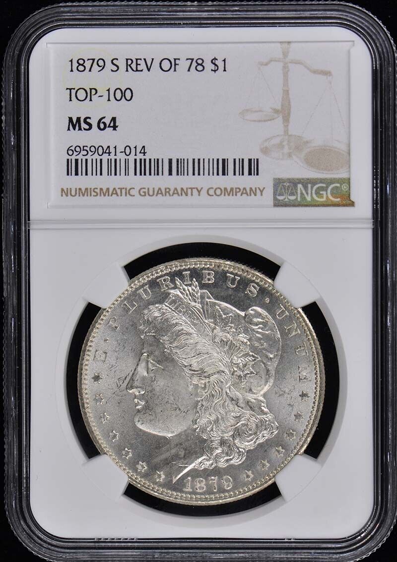 1879-S REV OF 78 Morgan Dollar TOP-100 S$1 NGC MS64