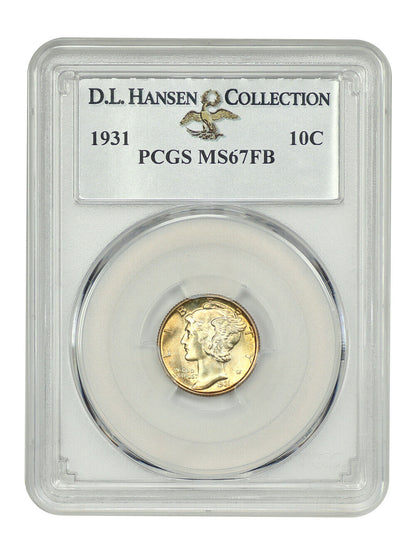 1931 10C PCGS MS67FB ex: D.L. Hansen