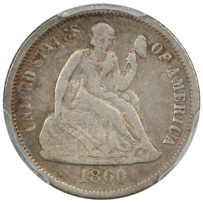 1860-O 10C PCGS Fine 12 - Liberty Seated Dime - Elusive O-Mint Dime