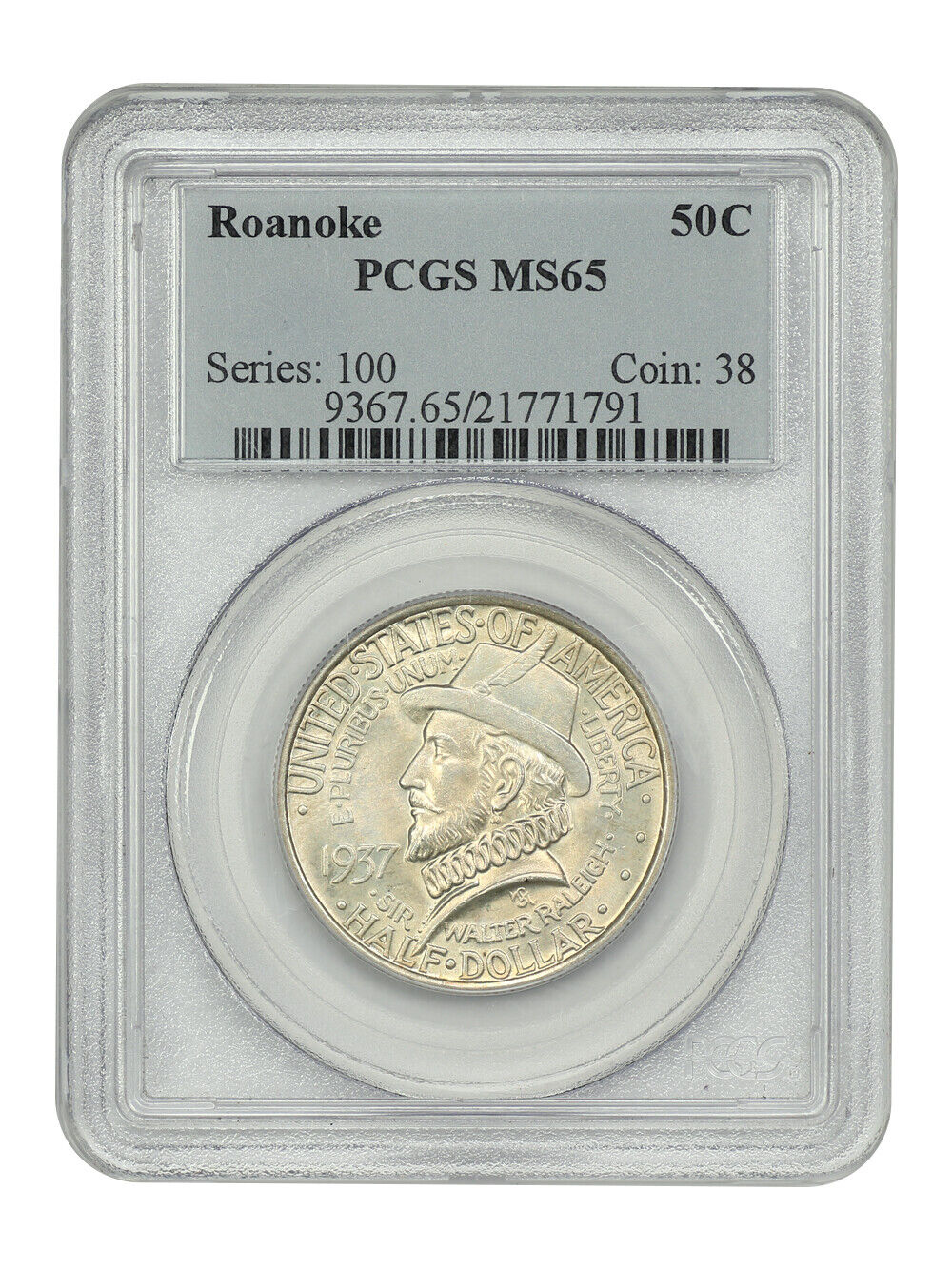 1937 50C Roanoke PCGS MS65 - Classic Silver Commemorative