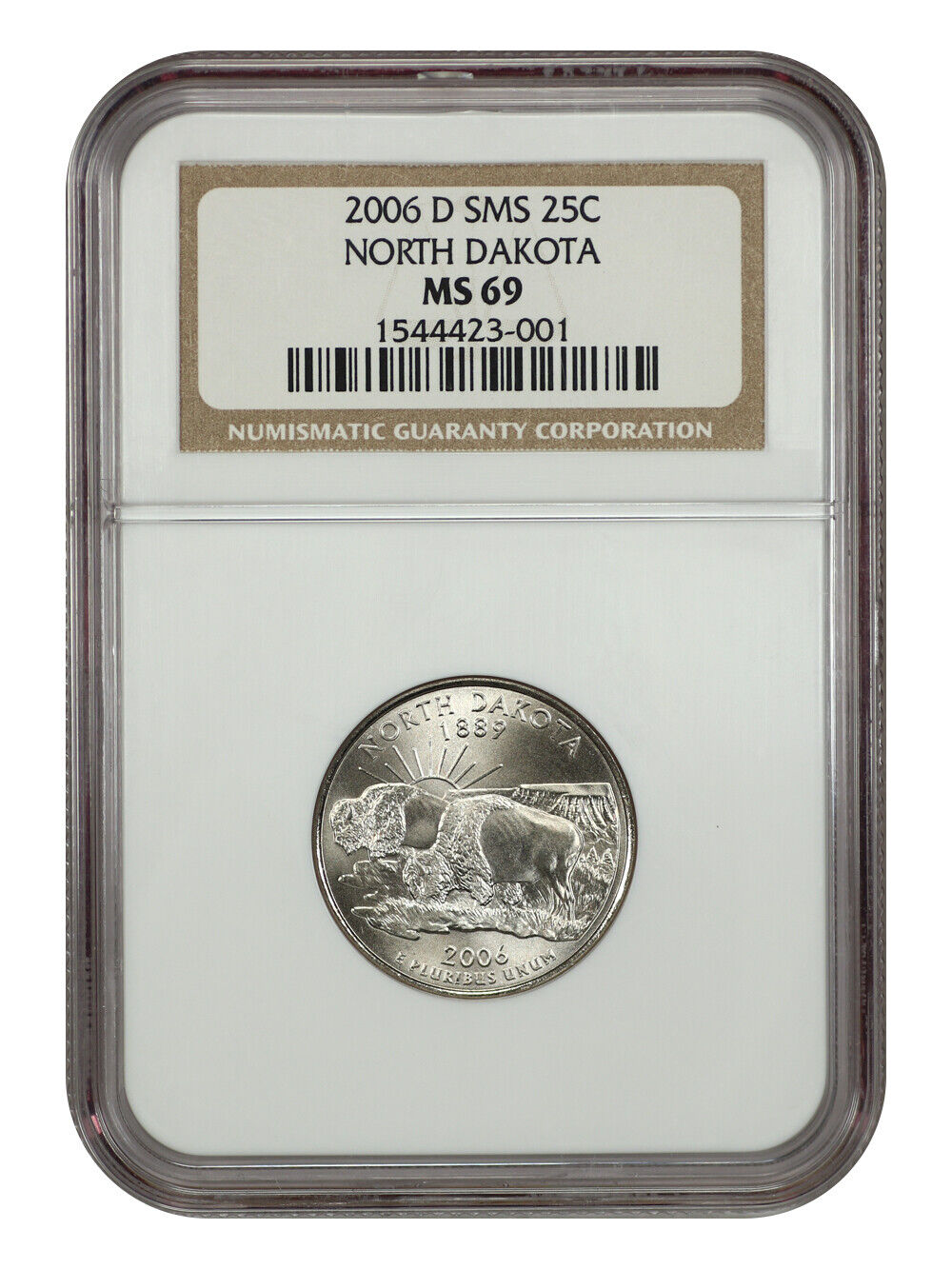 2006-D 25C North Dakota NGC SP69 (Satin Finish) - Washington 50 States Quarters