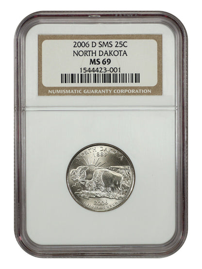 2006-D 25C North Dakota NGC SP69 (Satin Finish) - Washington 50 States Quarters