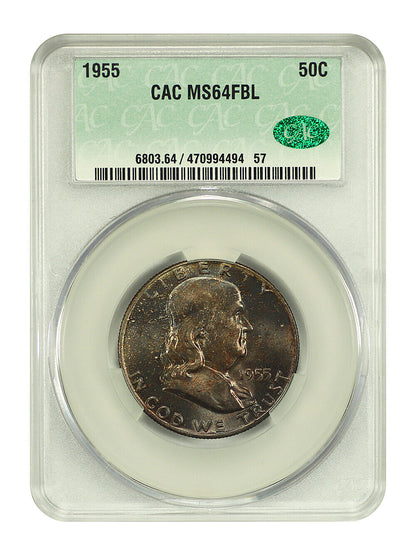 1955 50C CACG MS64FBL - Franklin Half Dollar