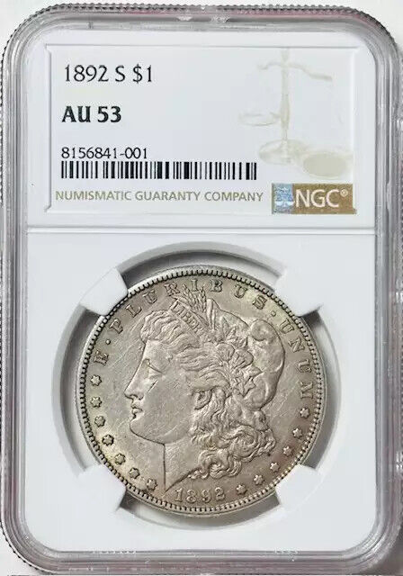 1892 S Morgan Silver Dollar NGC AU-53