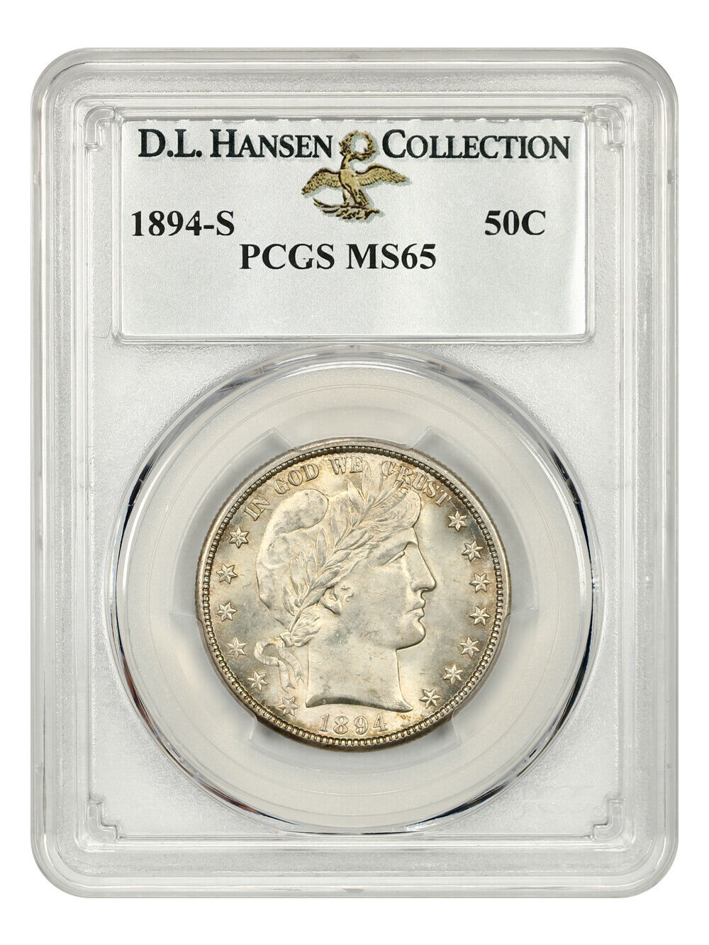 1894-S 50c PCGS MS65 ex: D.L. Hansen