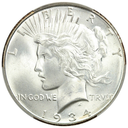 1934-D $1 CACG MS66+ ex: D.L. Hansen/Linda Gail/JDC - Peace Dollar