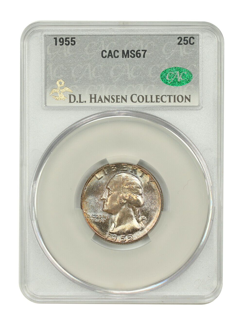 1955 25C CACG MS67 ex: D.L. Hansen - Washington Quarter