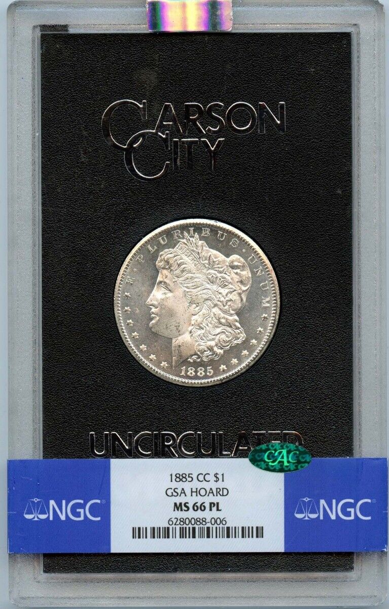 1885-CC Morgan Dollar GSA HOARD S$1 NGC MS66PL (CAC)