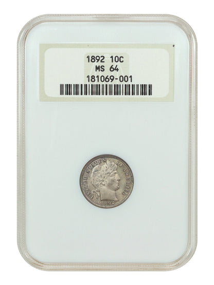 1892 10C NGC MS64 (OH)