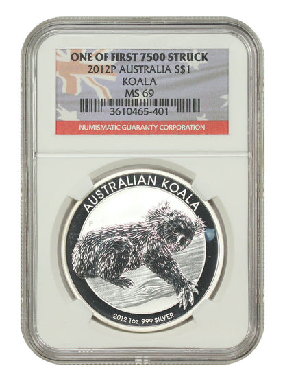 Australia: 2012P $1 Silver Koala NGC MS69 (1 of First 7500 Struck) - Other