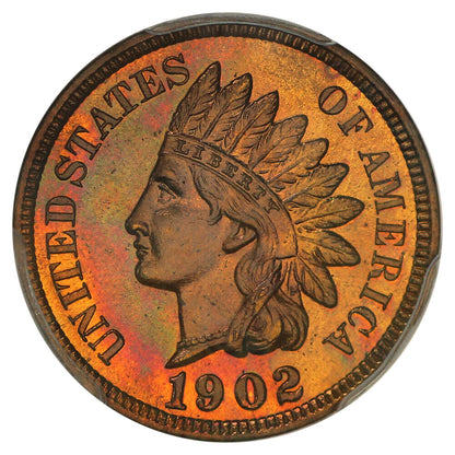 1902 1C PCGS/CAC PR67+RB ex: D.L. Hansen - Indian Cent