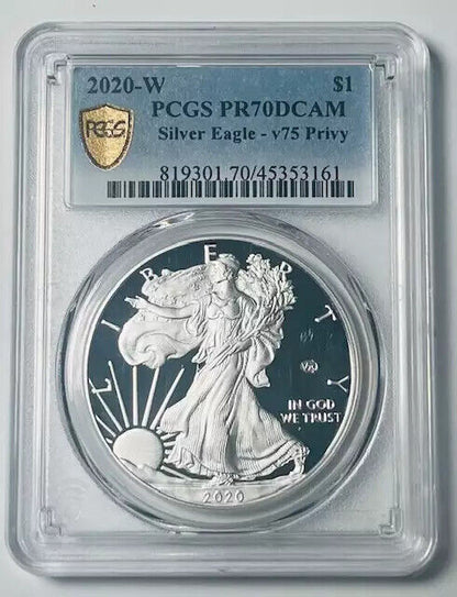 2020 W Proof Eagle PCGS PR-70 DCAM Silver Eagle - v75 Privy