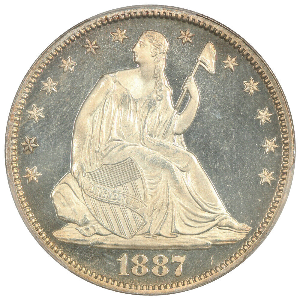 1887 50C PCGS/CAC PR65+DCAM