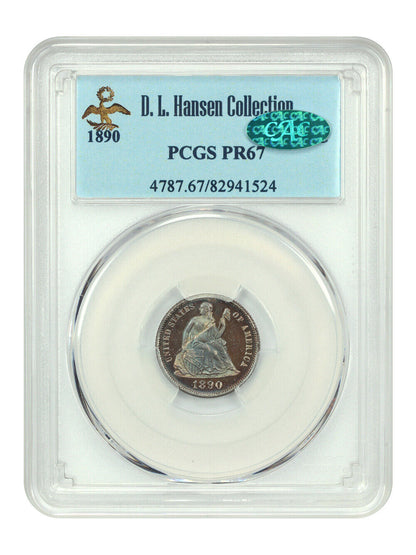 1890 10C PCGS/CAC PR67 ex: D.L. Hansen