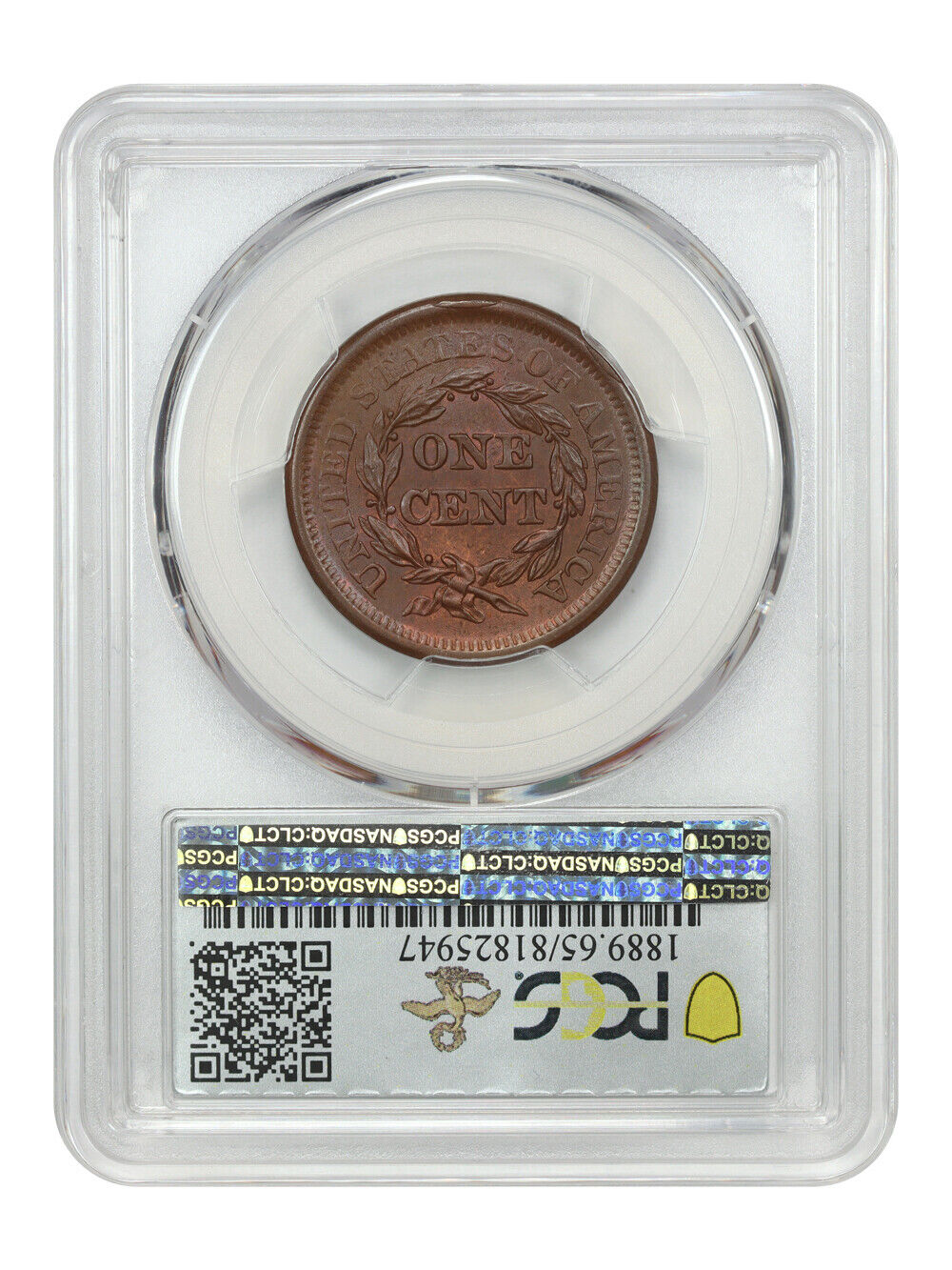 1850 1C PCGS/CAC MS65BN ex: D.L. Hansen