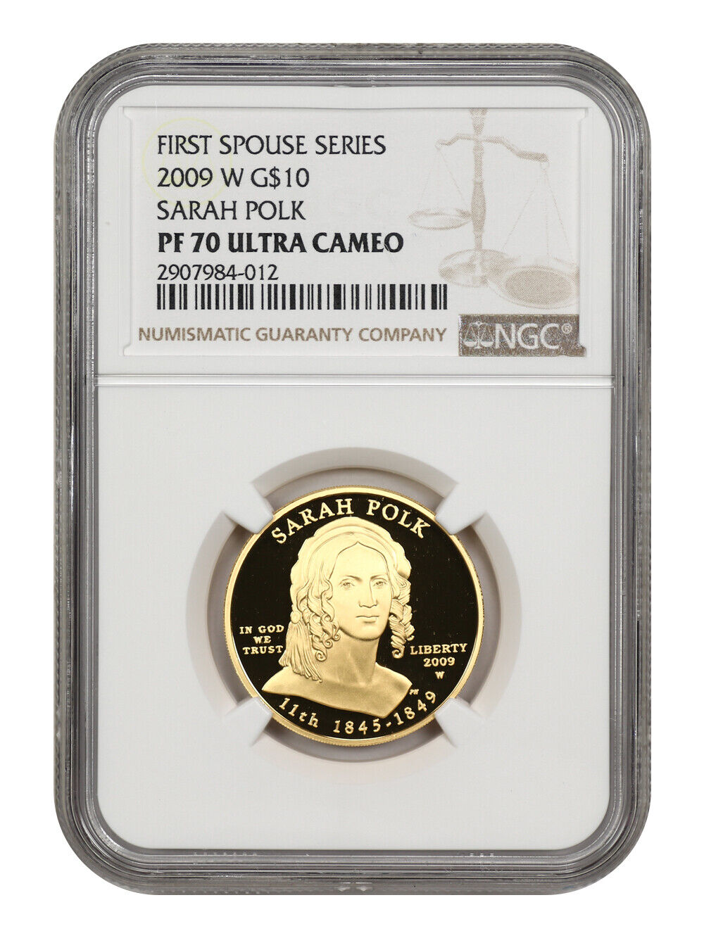 2009-W $10 Sarah Polk NGC PR70DCAM