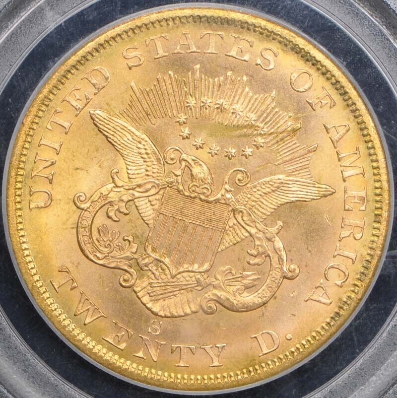 1857-S $20 Liberty S.S. Central America PCGS MS65 SSCA 0558