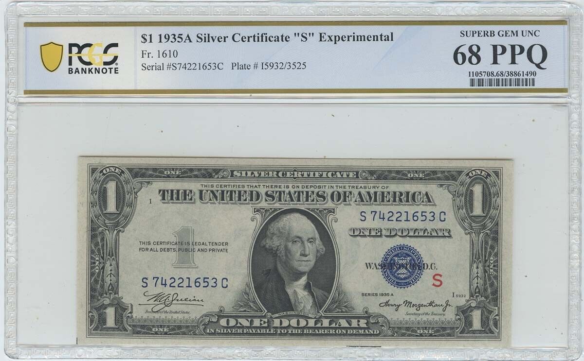 1935A $1 Experimental (S) FR1610 SC PCGS Superb Gem 68 PPQ