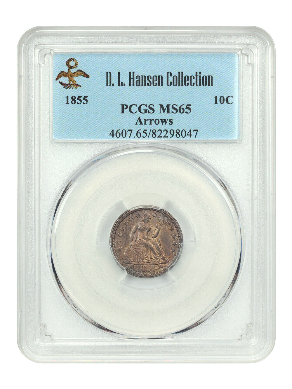 1855 10C PCGS MS65 (Arrows) ex: D.L. Hansen