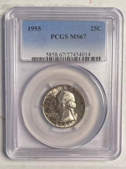 1955 P Quarter Dollars Silver Coinage PCGS MS-67