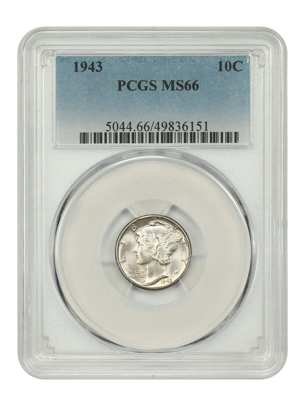 1943 10C PCGS MS66 - Mercury Dime