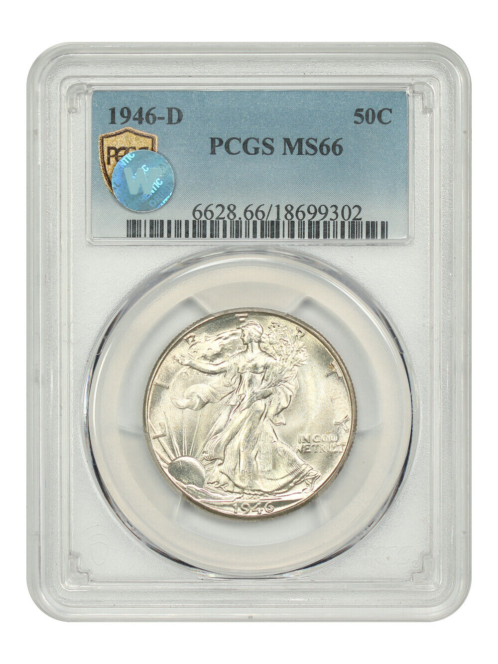 1946-D 50C PCGS MS66 - Walking Liberty Half Dollar