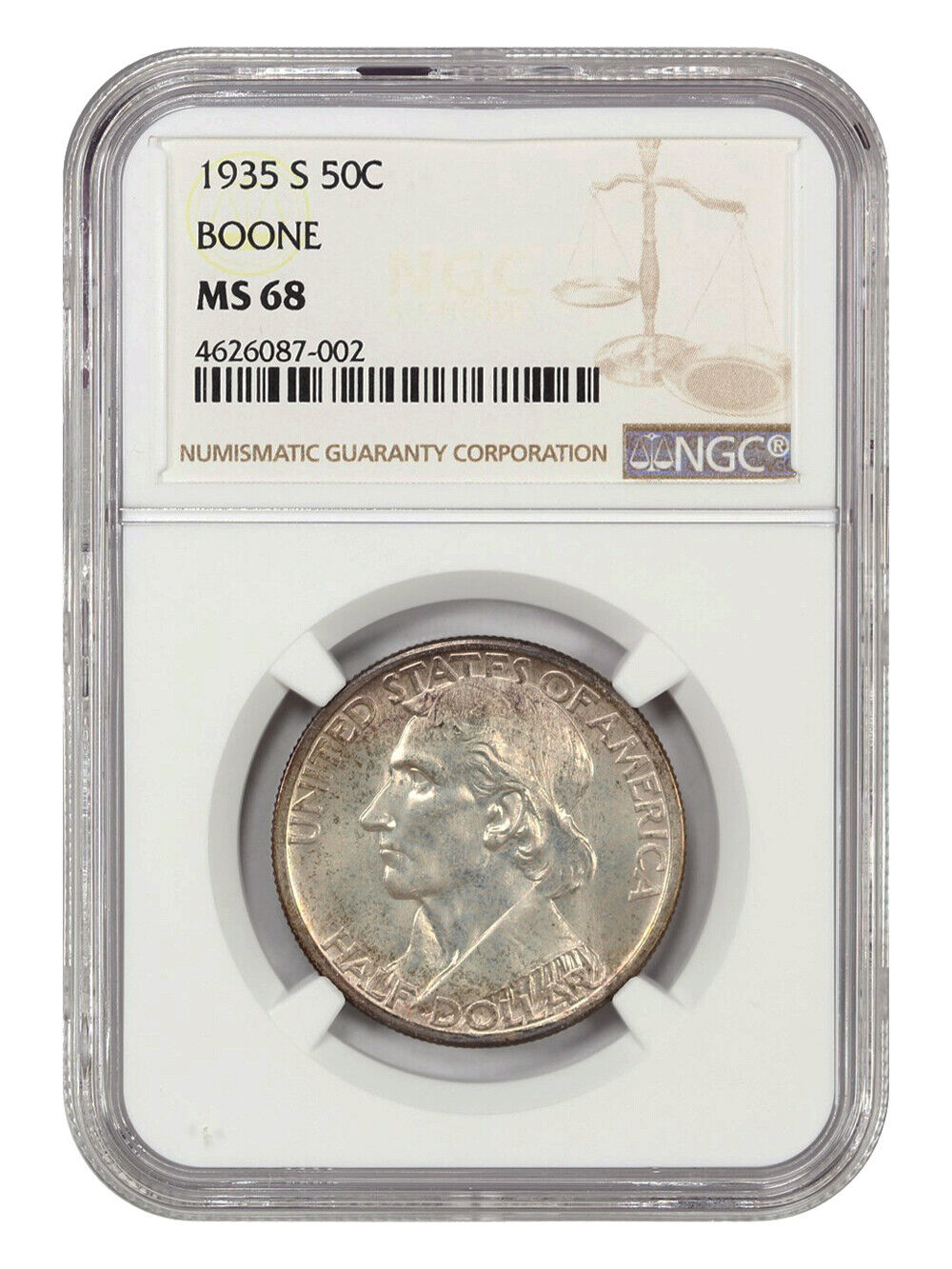 1935-S Boone 50c NGC MS68