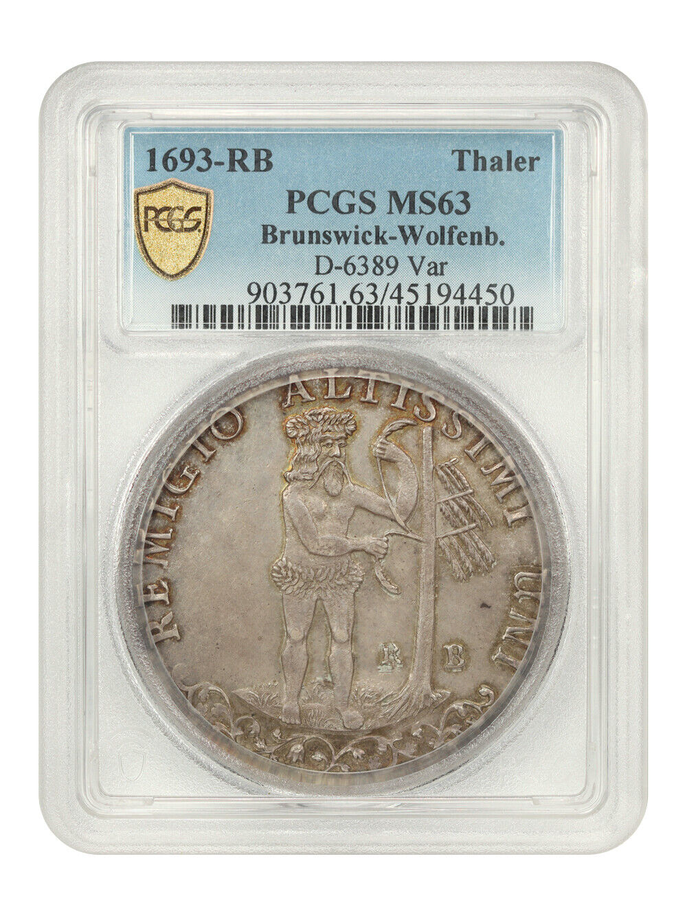 Germany: 1693-RB Thaler PCGS MS63 (Brunswick-Wolfenbuttel, D-6389)