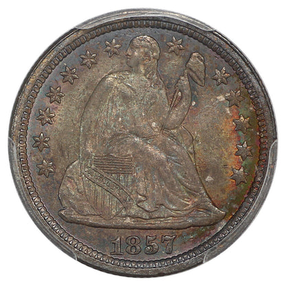 1857 10C PCGS/CAC MS66+ - Liberty Seated Dime