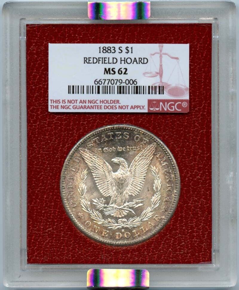 1883 S $1 Morgan Dollar Redfield Hoard NGC MS62