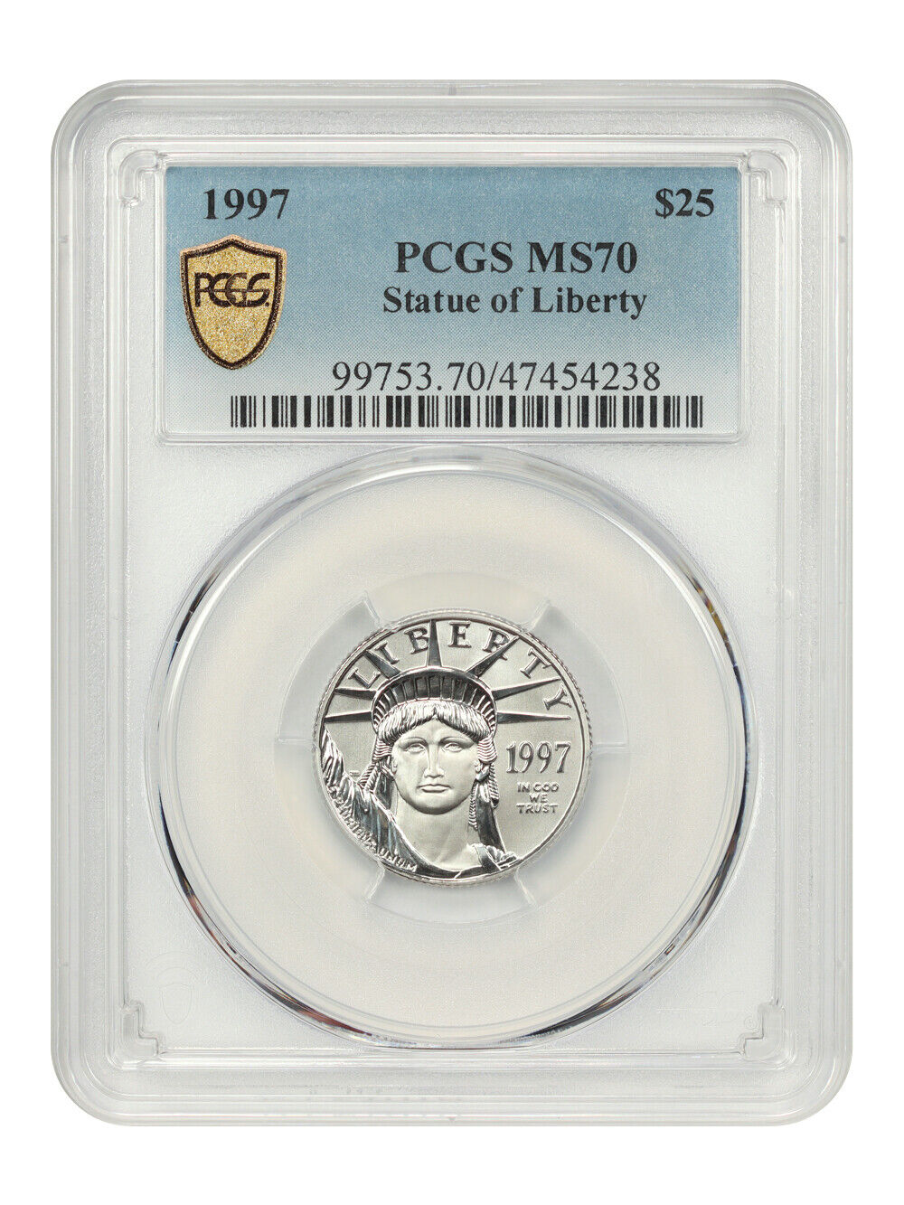 1997 $25 Statue of Liberty PCGS MS70