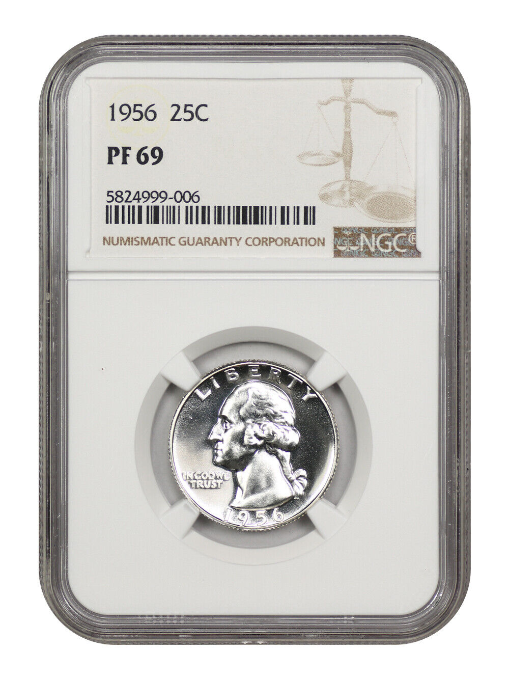 1956 25C NGC PR69